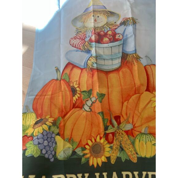 Vintage Outdoor Flag Thanksgiving Pumpkin Scarecrow Happy Harvest Autumn JL - Picture 7 of 8